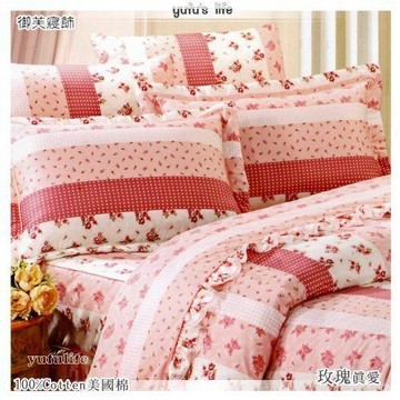 御芙專櫃『玫瑰真愛』【薄床包】5*6.2尺/雙人/100%純棉/MIT精製