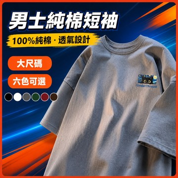 台灣出貨 100%純棉 白色上衣 男 M-5XL 寬鬆 美式復古 透氣棉T 短袖上衣 穿搭 熱賣 短T 純棉 A8IM