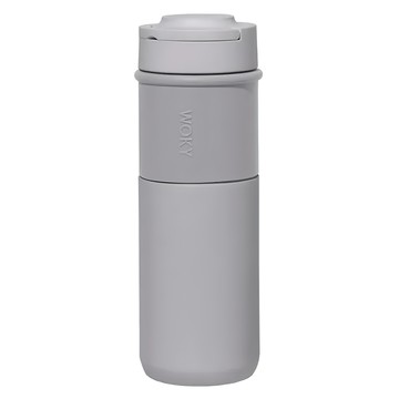 WOKY 沃廚 台灣公司貨 JIN真瓷系列 陶瓷環保提手杯  灰色  500ml  1個