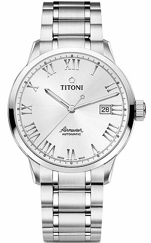 TITONI 梅花錶 空中霸王系列 機械男腕錶(83733S-561)-40mm-銀面鋼帶【刷卡回饋 分期0利率】【APP下單點數13倍送】