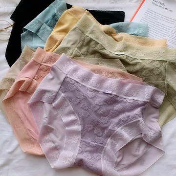 附發票~台灣現貨   【 1016】莫代爾拼接 中腰 女 無痕内褲
