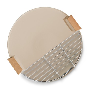 ANDY MAY2 明洞不沾燒烤盤 附把手 + 烤網架 + 收納袋 奶茶色  1組  36cm