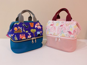 【TiNa】限時贈姓名吊飾-雙層便當袋 隔層便當袋 手提袋/可挑布製