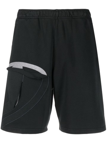 Diesel - embroidered-logo cotton shorts - men - Cotton - M - Black