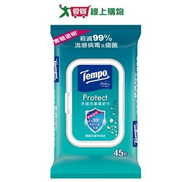 Tempo抗菌倍護濕巾家庭裝45抽【愛買】