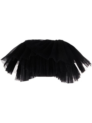 Aje - Elsie pleated bandeau top - women - Polyester/Cotton/Viscose/Linen/Flax - 12 - Black