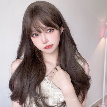 AG假發女長直發網紅日常lolita全頭套式日系圓臉仿真jk中長發假發