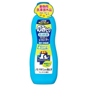 LION 獅王 Pet Clean 漂亮寵物除蚤清潔潤絲二合一 犬貓用  低刺激配方  不含著色劑  弱酸性  快速有效  330ml  1瓶