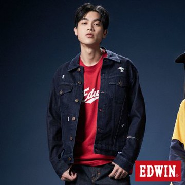 EDWIN 男女裝 網路獨家 復古可樂字形短袖T恤-暗紅色