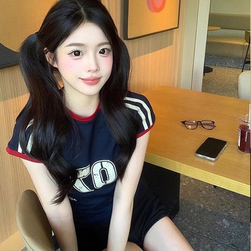 純慾辣妹印花短袖t恤女夏季新款彈力緊身美式上衣