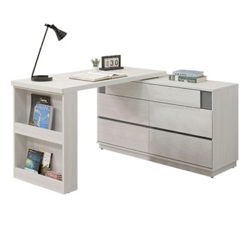 文創集 維斯4尺可伸縮變化六抽書桌組合-120x40x75cm免組