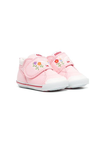 Miki House - Rabbit embroidery sneakers - kids - Cotton/Cotton/Artificial Leather/Synthetic Rubber - 24 - Pink