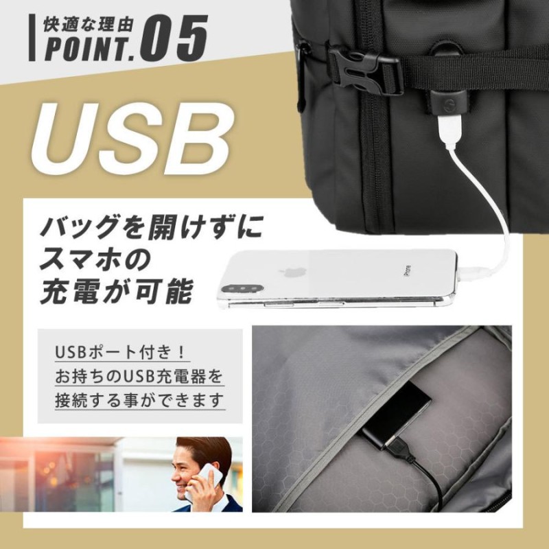 ビジネスリュック USBポート付 バックパック リュックタブレット 軽量 大容量
