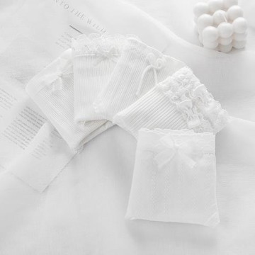 純白色內褲女純棉中腰日系蕾絲邊全棉抗菌襠少女學生三角褲Lolita