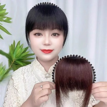 【KEKE】中年 媽媽款 髮箍 假髮 劉海一體 補髮 前額 遮白髮 頭簾 鬢角 碎齊劉海 髮片 是髮箍 也是瀏海 變造型