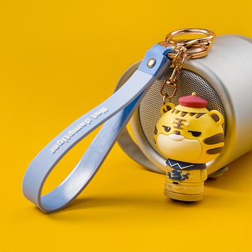 黃袍虎可愛卡通鑰匙扣掛件創意網紅ins本命年汽車鏈匙圈包包掛飾