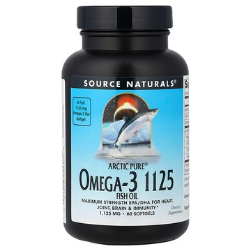 Source Naturals, Arctic Pure®，Omega-3 魚油，1,125 毫克，60 粒軟膠囊