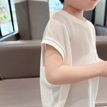 【2026夏季兒童寬鬆無袖背心】男童口袋微袖上衣韓版透氣款 ✨台灣出貨·純棉材質·柔軟舒適·多色可選