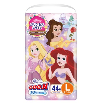 GOO.N 大王 elleair 艾黎艾爾 日本境內版 迪士尼公主紙尿褲/尿布 9~14kg  L  44片