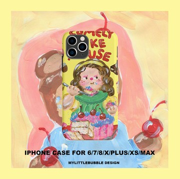 mylittlebubble插畫可愛女生有趣美術生蘋果x手機殼iphone11