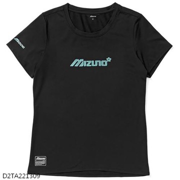 MIZUNO 女裝 短袖 休閒 小花 黑【運動世界】D2TA221309