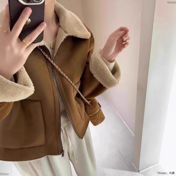 秋冬加厚純色羊羔毛外套女小個子氣質百搭漂亮小香風保暖上衣
