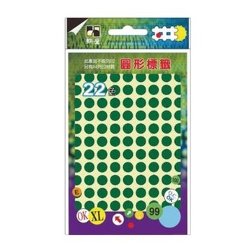 鶴屋圓形標籤/081-D/綠/8mm/1080粒/包