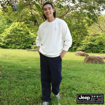 JEEP 男裝 多口袋直筒工裝褲-深藍色