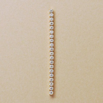 【Solo Earring】 18K/10K 莫桑石長網球鏈單邊耳環 (黃金)