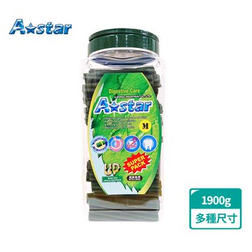 A Star 空心六星棒健胃整腸超大桶裝1900G(狗零食、狗潔牙、耐咬、寵物潔牙、寵物零食)