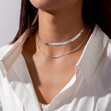 韓系 銀色魚骨 項鍊 項鍊女 長項鍊 項鏈 女生項鍊 项链 鎖骨項鍊 吊墜 銀色 金色 簡約 造型 潮流 F530