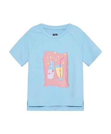 藍色乾杯短袖快乾上衣110cm