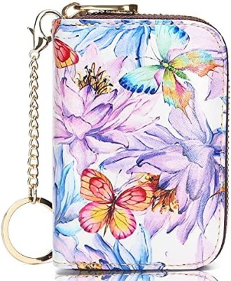 APHISON- 3D彩繪信用卡皮革拉鍊錢包