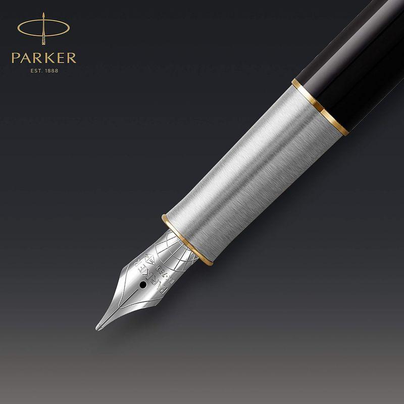 PARKER パーカー公式 ソネット プレミアム 万年筆 M 中字 高級 ブランド ギフト ペン先 18金 メタルブラックGT 21197