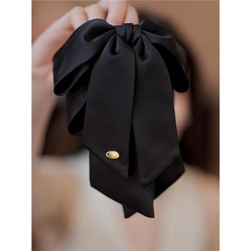 2025新款緞面蝴蝶結抓夾頭飾高級感后腦勺低馬尾夾半扎頭發發夾女