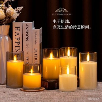【臺灣出貨】燭光搖曳LED電子蠟燭防燙防塵陞級款仿真火燄生日婚慶擺件燈 NPJN