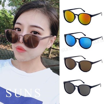 【SUNS】韓版復古圓框超輕量墨鏡/太陽眼鏡 抗UV(91530)