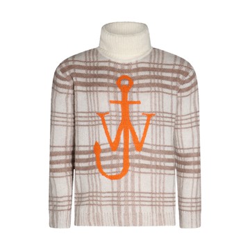 J.w. Anderson - White, Brown And Orange Wool Blend Jumper
