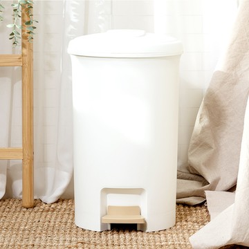 Blanc Objet 圓形 腳踏 垃圾桶 20L  白色 米色  285*325*490mm