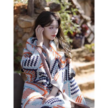 VATMKK法國波西米亞空調房披肩斗篷女夏季辦公室午睡沙發蓋毯子潮