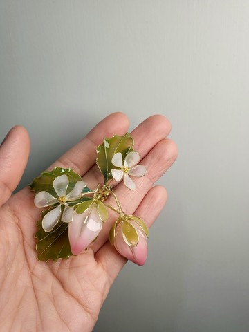 草莓。胸針。沾浸藝術花。飾物。生日禮物