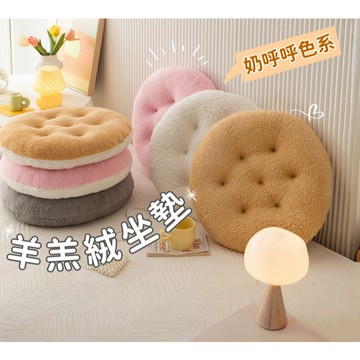 【小精靈♡】 羊羔絨坐墊 靠墊 座墊 奶油色系 台灣現貨 餐椅座墊 椅墊 加厚坐墊 坐墊 ju
