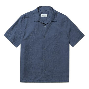 德國About Companions Kuno有機泡泡紗透氣耐洗修身剪裁短袖襯衫