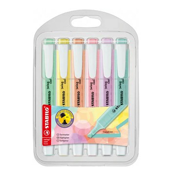 STABILO 德國 思筆樂 swing cool Pastel 樂酷馬卡龍色系螢光筆 6色組 / 盒 275/6-08｜領券最高折$220