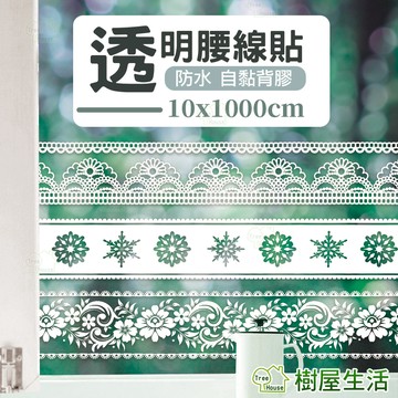 【樹屋生活】防水自黏壁貼〔透明腰線貼系列〕每捲10x1000 耶誕聖誕節 踢腳貼 踢腳線貼 磁磚貼壁貼PVC牆貼印花壓紋