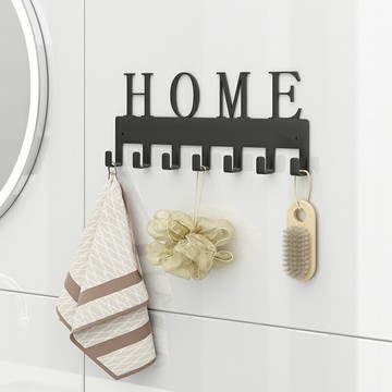 掛鉤進門玄關鑰匙掛衣架門口掛重物強力粘膠掛架免打孔墻壁置物架