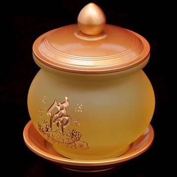 琉璃供佛圣水杯擺件佛前供杯寺廟佛堂家用貢杯財神杯供水杯工藝品