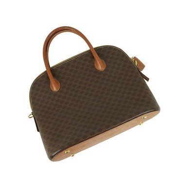 CELINE 兩用包 Macadam 壓紋 PVC 棕色 金色五金 - 01439