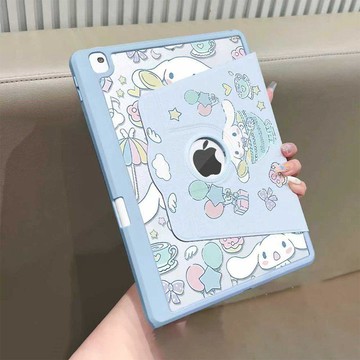 卡通玉桂狗蘋果ipad11平板保護套ipad支架10代iPadAIR旋轉iPadPro