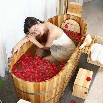 免運/公司貨 浴桶 木桶 加厚美容院泡澡木桶成人汗蒸沐浴桶瑤浴缸大人全身家用實木洗澡盆 可開發票 全館五折 工廠現貨直銷 新品特價 z11041